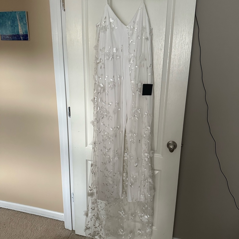 Elegant White Floral Gown